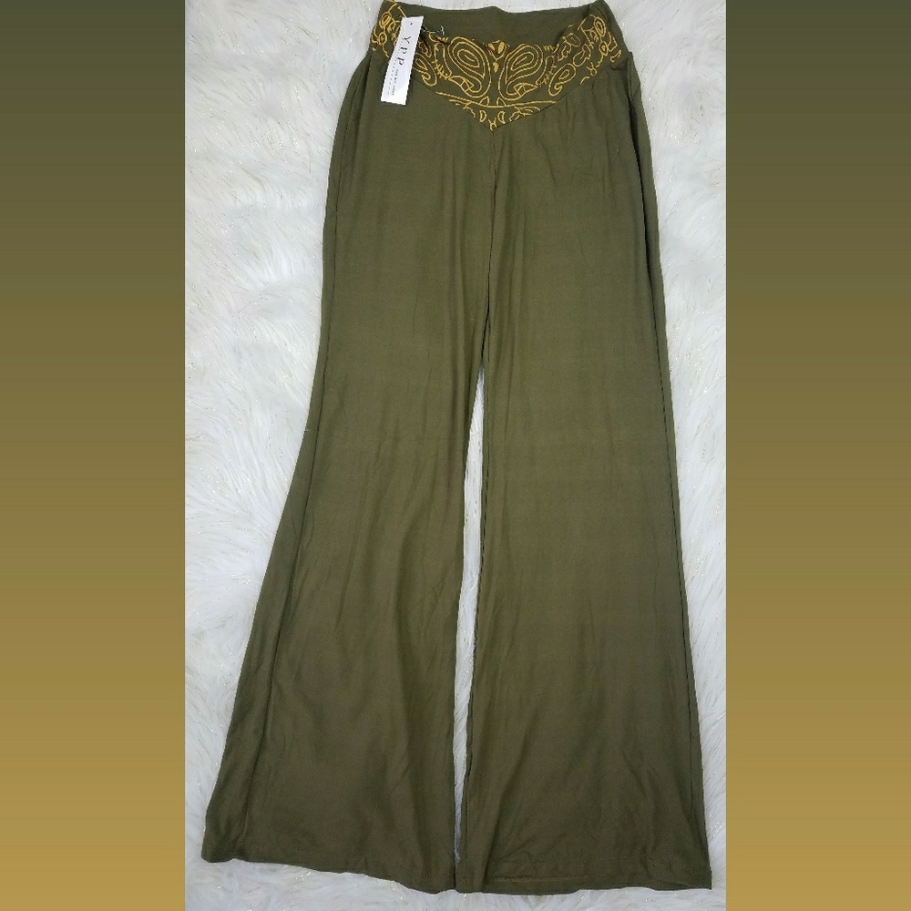SOLD 💙2/$20 YPP Comfy Boho Flare Pastel Pants - Picture 1 of 4